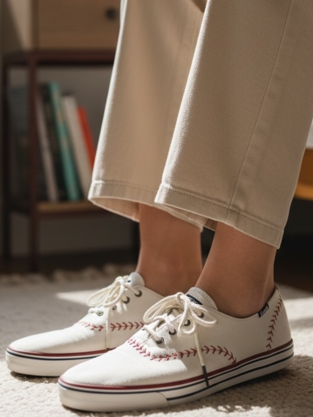 Keds Champion Pennant Baseball Stitch Canvas Sneakers - Off-White